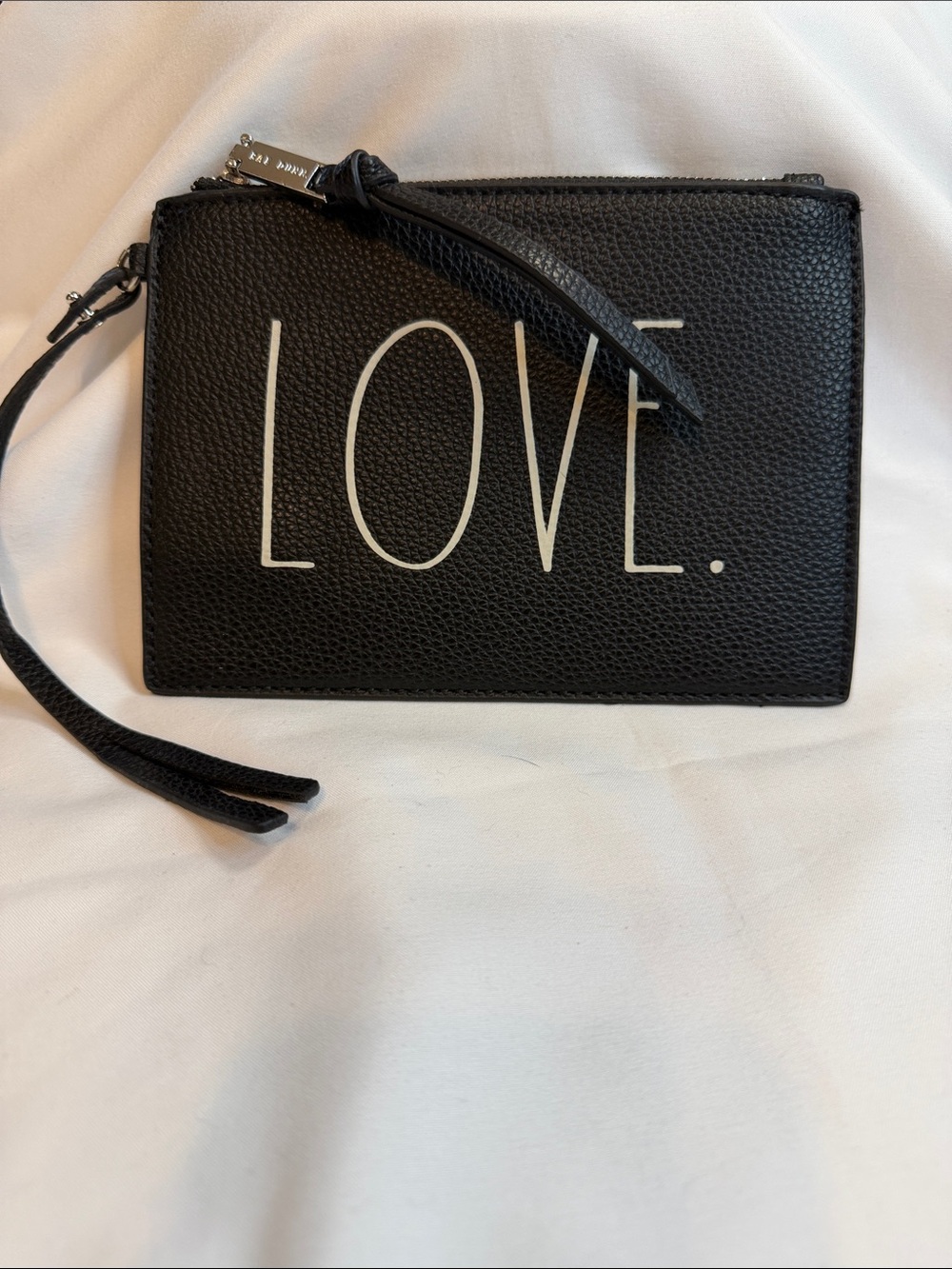 Rae Dunn Black 'LOVE.' Leather Wristlet Clutch
